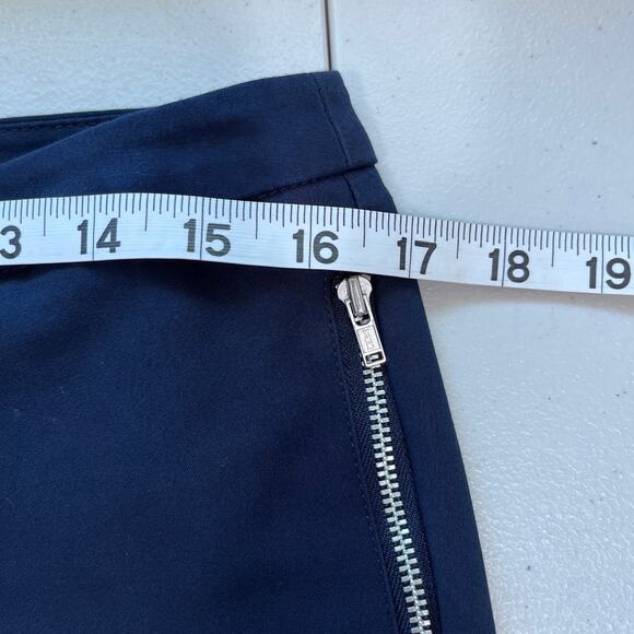 Larry Levine Navy Blue Cotton Blend Zip Pockets Cropped Ankle Pants 8P - Picture 11 of 14